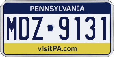PA license plate MDZ9131