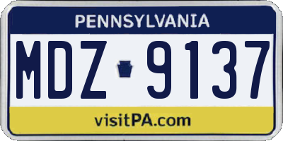 PA license plate MDZ9137