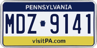 PA license plate MDZ9141