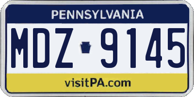 PA license plate MDZ9145