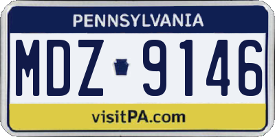 PA license plate MDZ9146