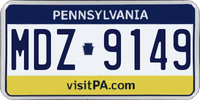 PA license plate MDZ9149