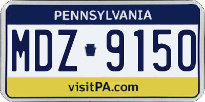 PA license plate MDZ9150