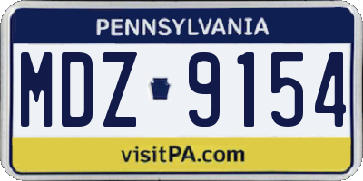 PA license plate MDZ9154