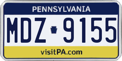 PA license plate MDZ9155