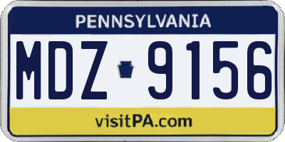 PA license plate MDZ9156
