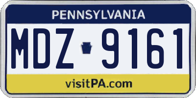 PA license plate MDZ9161