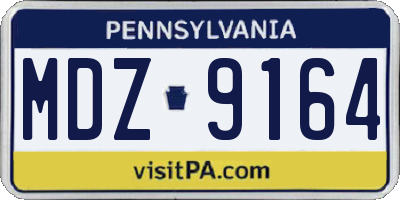 PA license plate MDZ9164