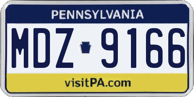 PA license plate MDZ9166