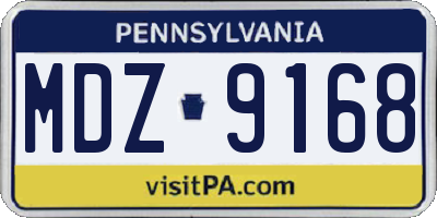 PA license plate MDZ9168