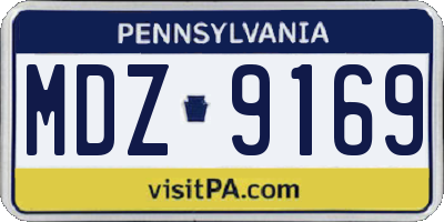 PA license plate MDZ9169