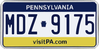 PA license plate MDZ9175