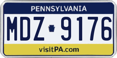 PA license plate MDZ9176