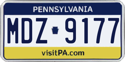 PA license plate MDZ9177