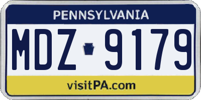 PA license plate MDZ9179