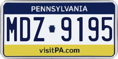 PA license plate MDZ9195