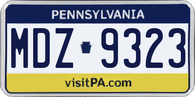 PA license plate MDZ9323