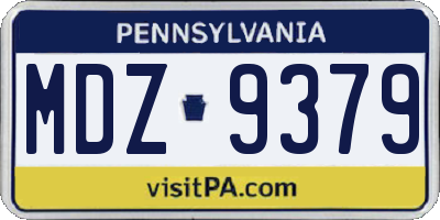 PA license plate MDZ9379