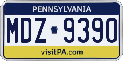 PA license plate MDZ9390