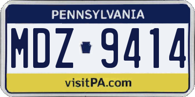 PA license plate MDZ9414