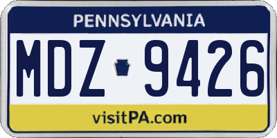 PA license plate MDZ9426