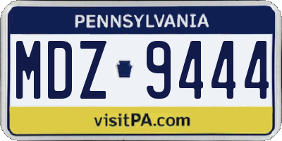 PA license plate MDZ9444