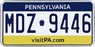 PA license plate MDZ9446