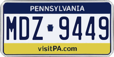PA license plate MDZ9449