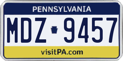 PA license plate MDZ9457