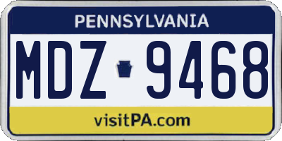 PA license plate MDZ9468