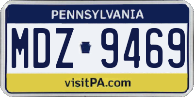 PA license plate MDZ9469
