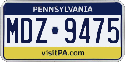 PA license plate MDZ9475