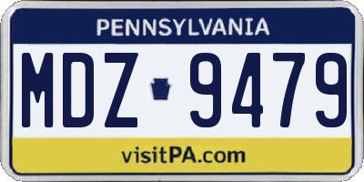 PA license plate MDZ9479