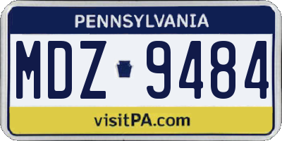 PA license plate MDZ9484