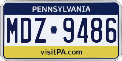PA license plate MDZ9486