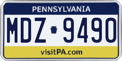 PA license plate MDZ9490