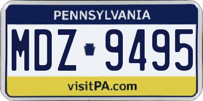 PA license plate MDZ9495