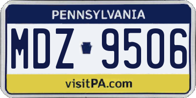 PA license plate MDZ9506