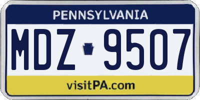 PA license plate MDZ9507