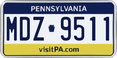 PA license plate MDZ9511