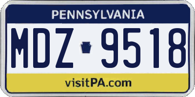 PA license plate MDZ9518