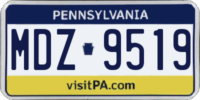 PA license plate MDZ9519
