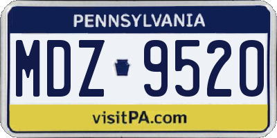 PA license plate MDZ9520