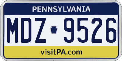 PA license plate MDZ9526