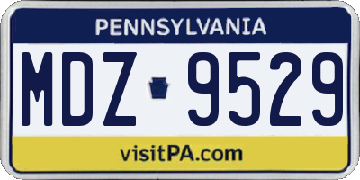 PA license plate MDZ9529