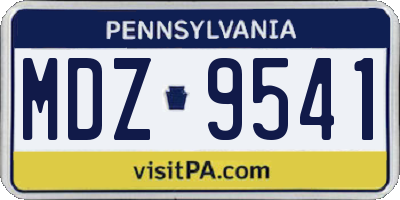 PA license plate MDZ9541