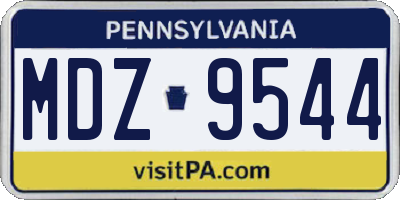 PA license plate MDZ9544