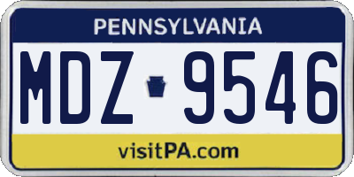 PA license plate MDZ9546