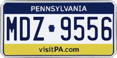 PA license plate MDZ9556