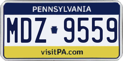 PA license plate MDZ9559